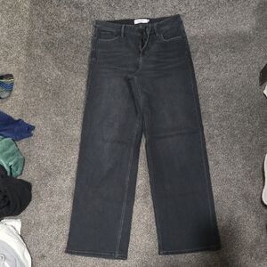 High-Rise Wide Leg Jeans in Black Wash